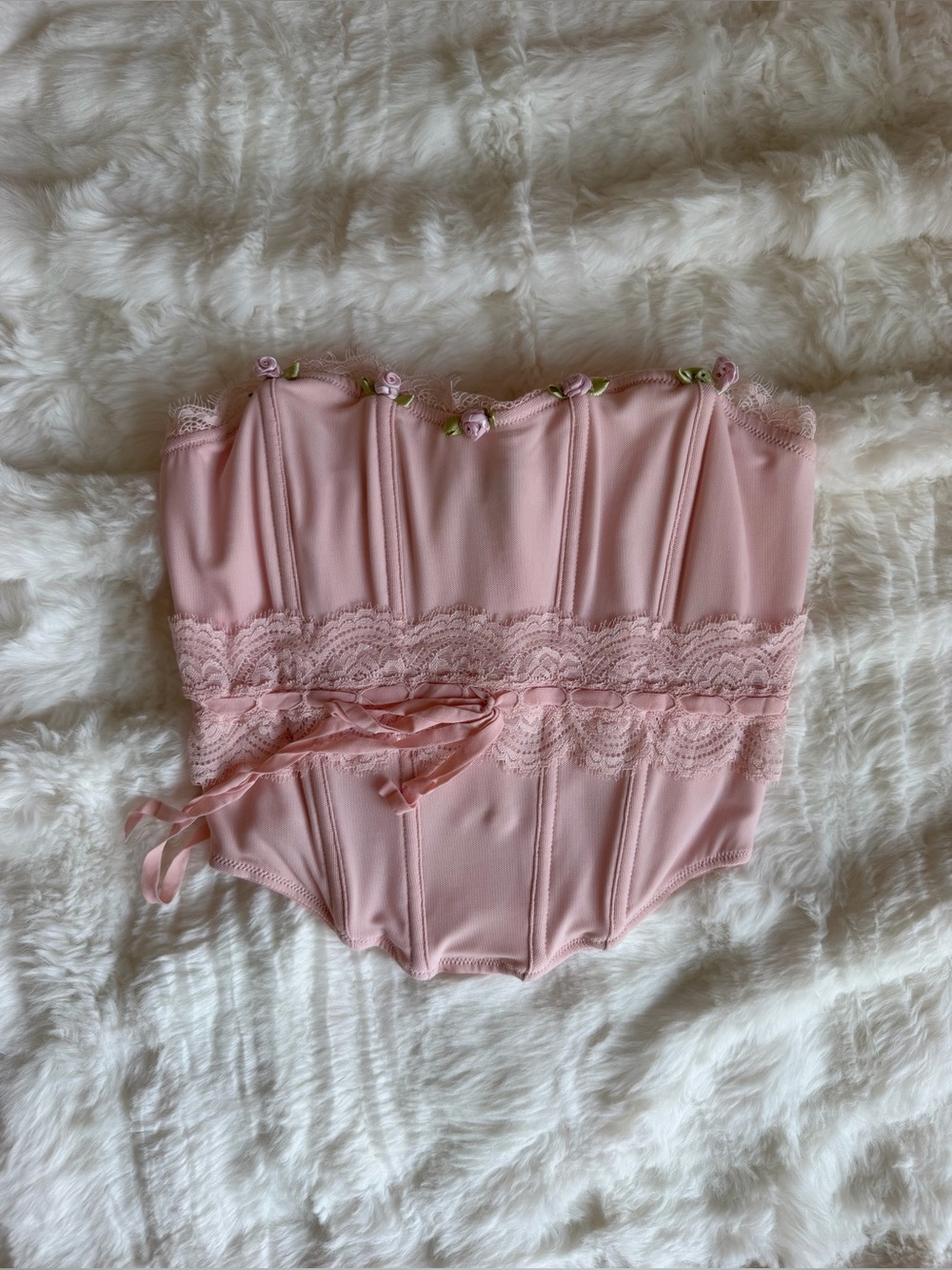 Pink Floral Corset Top